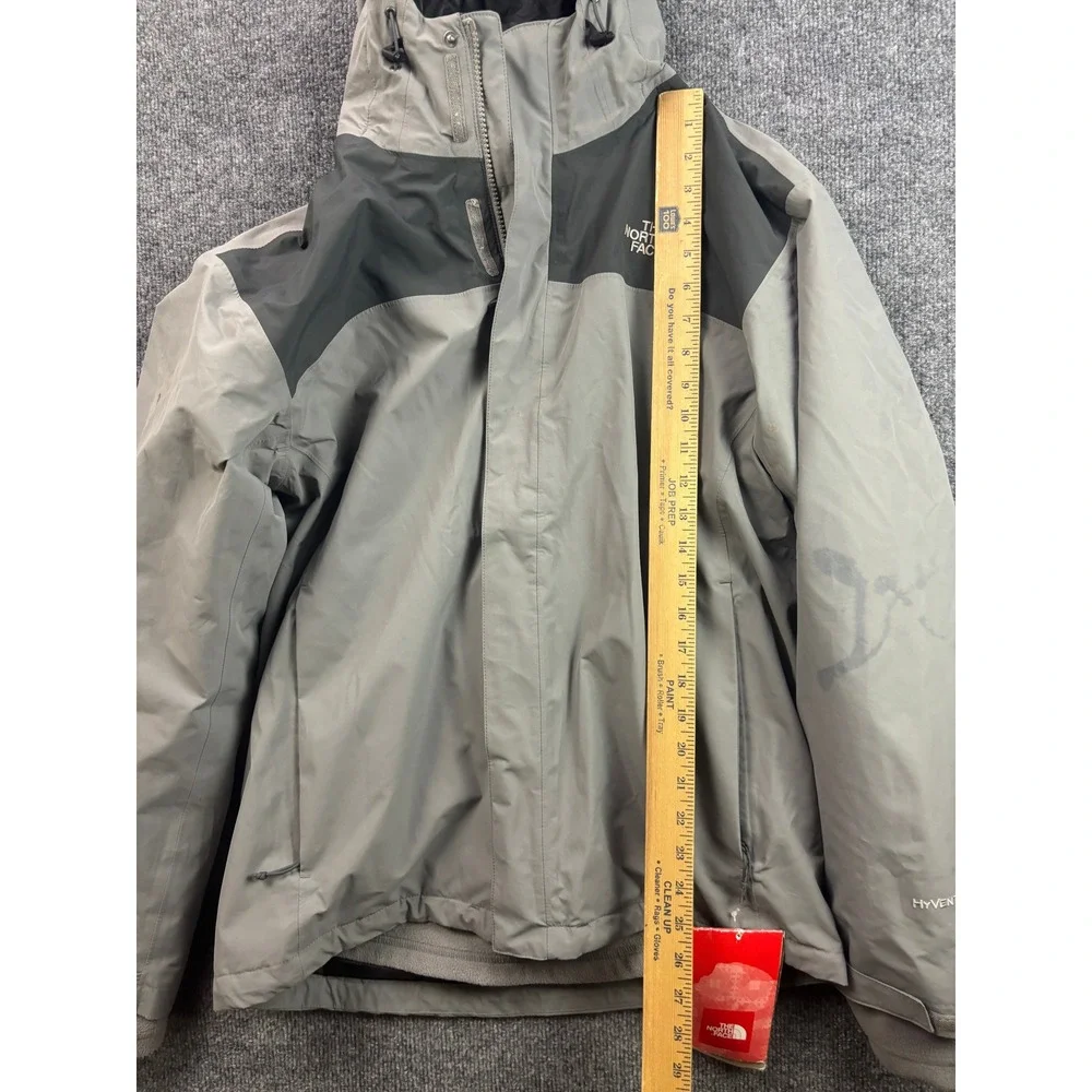 The North Face Anden Triclimate Jacket Mens Small Grey HyVent Hooded A6HEF2B-S